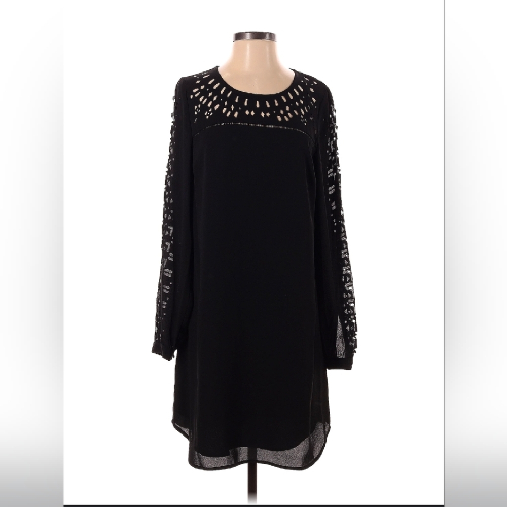 Kaari Blue Black eyelet Maxi Dress size Small